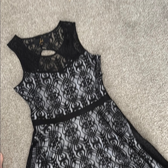 Black Sleeveless A-line Mini Dress - Picture 4 of 7